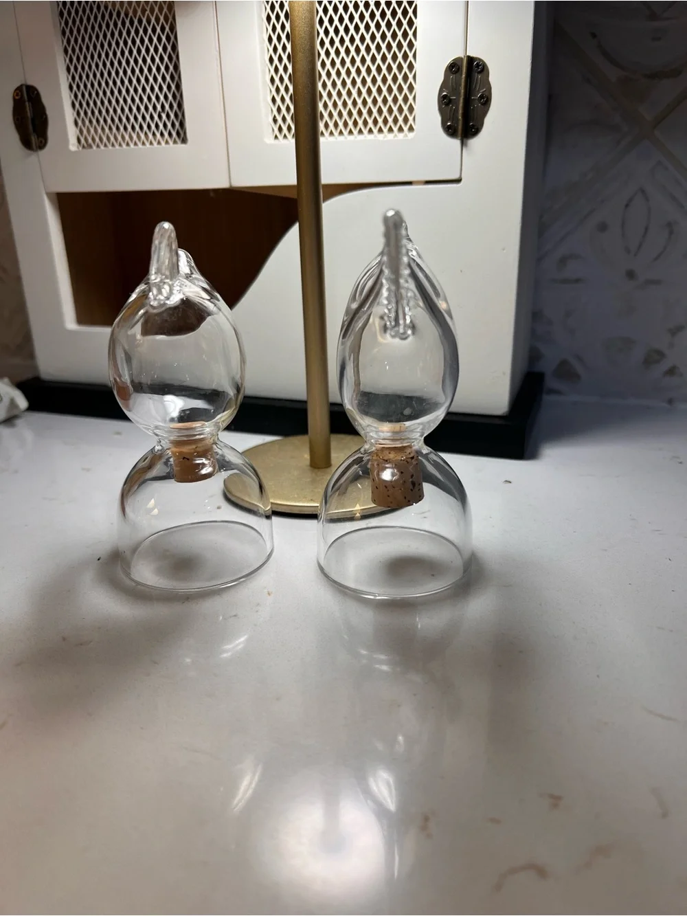Vintage 1970s Nuutajärvi Kerttu Nurminen Glass Bird Salt & Pepper Shakers